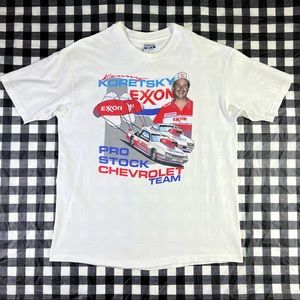 Chevrolet Kenny Koretski Drag Racing Car Exxon Vintage Single Stitch 90s T Shirt